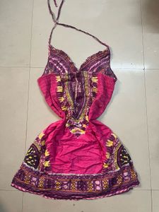 Y2k pink Halter kurti