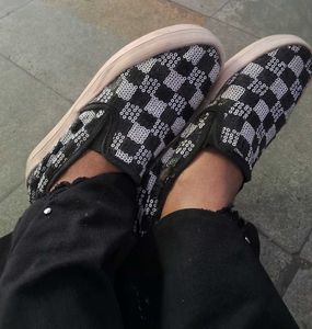 Sequin Checkered Slip-On Sneakers