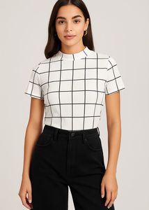 SHEIN CHECKED CROP TOP FOR GIRLS