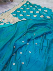 Sea Green Heavy Work Party Saree With Blouse