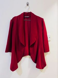 Red Draped Cardigan Small Size