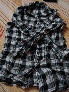 Black &amp; White Plaid Shirt
