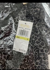 MK Leopard Georgette Cutout Mini Dress