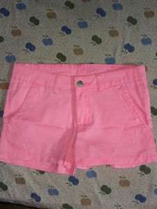 Vibrant Pink Denim Shorts
