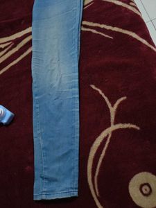 Only Women Jeggings With Blue Polo Neck Tshirt