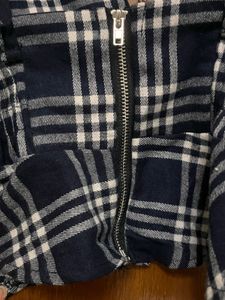 Checked Peplum Crop Top