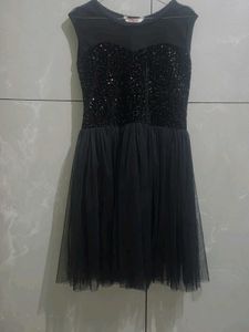 Black Sequin & Tulle Party Dress