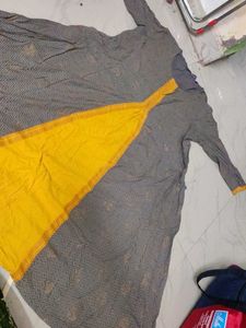 Grey & Yellow Anarkali Kurta