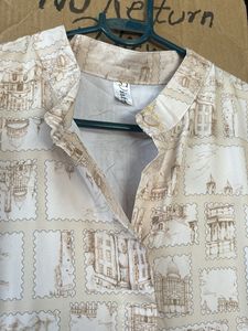 Patterned Midi Shirt Dress