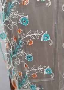 Floral Embroidered Net Dupatta
