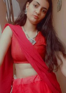 Elegant Red Organza lehnga With Stitched Blouse