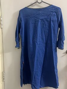 Biba Yoke Design Blue Floral Kurta