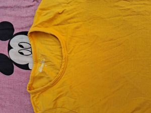 Casual Yellow T-shirt , Crop Tops And Shir
