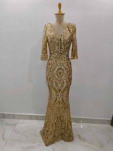 Gold Sequin Evening Gown