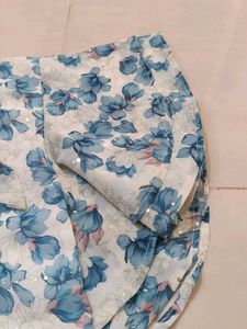 Beautiful Blue Print Flower Top For Girl 🫶🌺💙