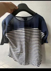 Striped Navy & White Top