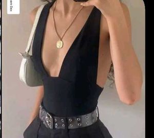 Black Halter Top, Backless.