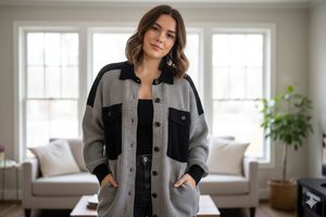 Stylish Grey & Black Sweater