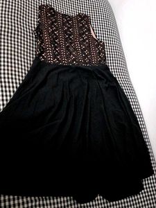 Black Long Flare Frock From ZINK London