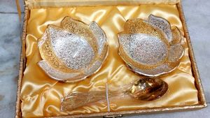 Gold And Silver Plated Metal Bowl Set