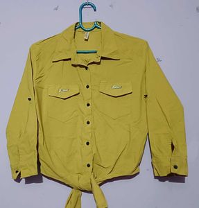 Yellow Tie-Front Shirt