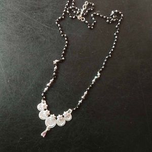 Pure Silver Beautiful White &amp; Pink CZ Mangalsutra