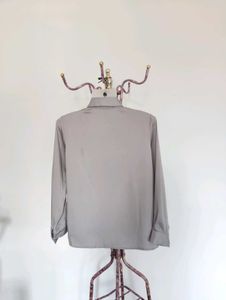 Vintage Gray Silky Blouse