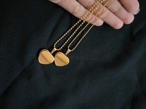 Gold Heart Pendant Necklace Set