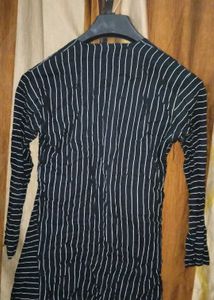Striped Open Front Cardigan