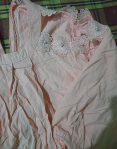 Peach Floral Lace Top