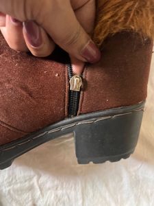 Fuzzy Brown Fur Shoes