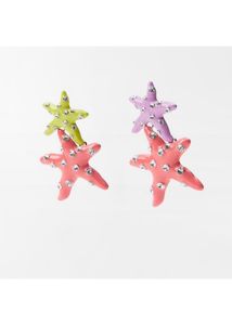 Zara Brand New Metallic Studded Star Earrings 4 NY
