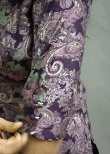 Purple Libas Kurti ~~with Strips Pattern