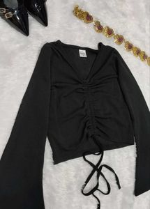 Bell Sleeve Black Top