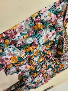 Floral Long Sleeve Crop Top