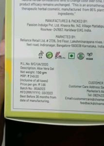 Zivame Aloe Vera Gel 98% Organic Deep