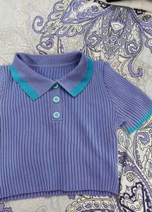 Cute Purple Polo Top