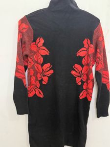 Floral Print Knit Sweater dress