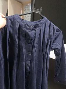 Navy Button-Down Top