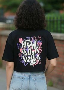 Black oversized Crop T-Shirt