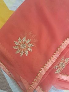 EMBROIDERY  GOTA WORK  SAREE WITH BORDER Tussles