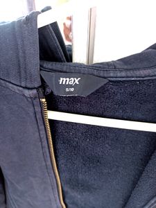 Black Hooded Front Zipper Jacket - MAX