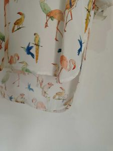 Zara Flamingo Bird Print Tunic Blouse