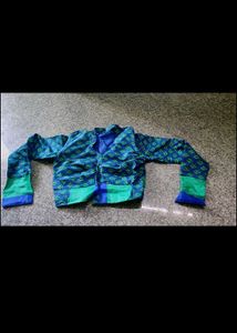 Elegant Blue &amp; Green Saree