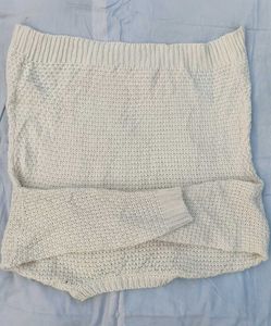 Cream Knit Off-Shoulder Top