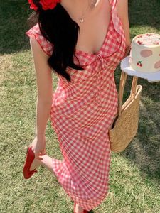 Red Gingham Ruffle Dress