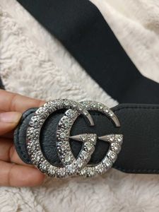 Black Belt With Silver Buckle
