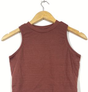 Women Dark Brown Crop Top