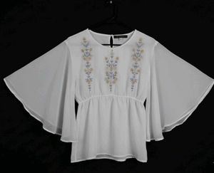 White Embroidered top
