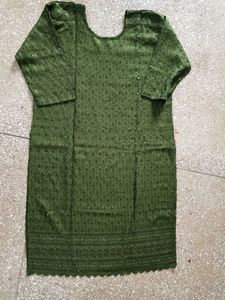 Green Kurti With Beautiful Design